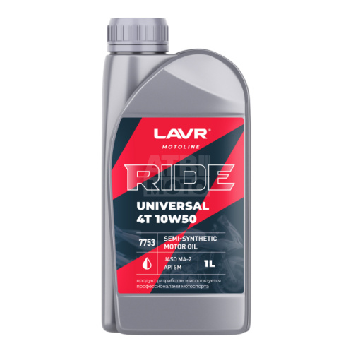 Масло моторное LAVR RIDE UNIVERSAL 4T 10W50 SM (1л) Масло моторное LAVR RIDE UNIVERSAL 4T 10W50 SM (1л)